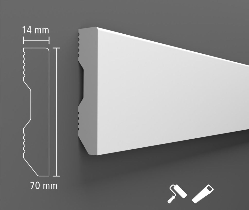 Plinta duropolimer A307 2400x70x14 mm